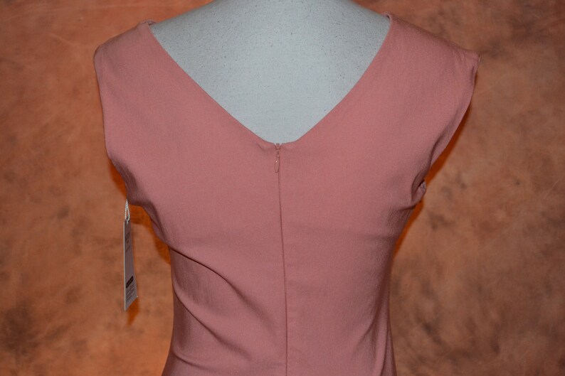 New Vintage Bodycon Coral Dress Women/'s Peach Bandage Cocktail Party Club Dress Ruch Waist Unique Neckline New Old Stock Muxxn Pencil Skirt