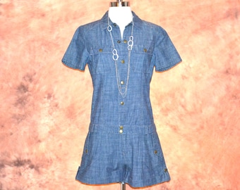 Pull en jean vintage pour femme, short moulant sur les hanches, barboteuse, combinaison en jean bohème chic