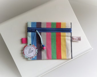 Täschchen / Kosmetiktasche (Mini) bunte Streifen