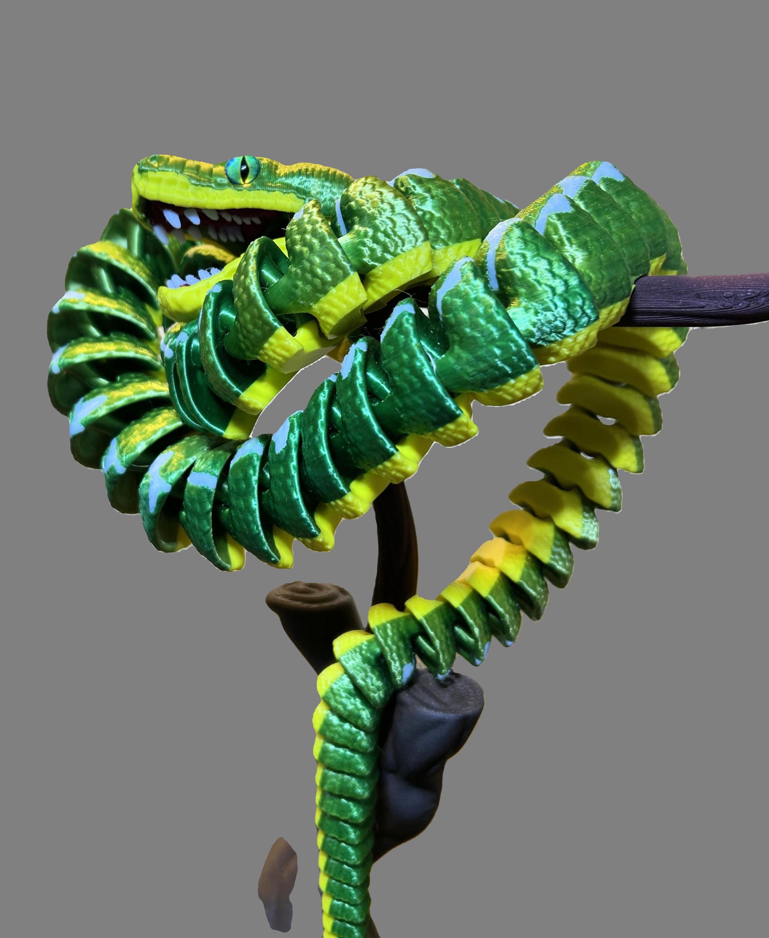 GRUNER BAUMPYTHON グリーンパイソン　図鑑　最終値下価格 3d Printed Articulated Green Tree Python - Etsy
