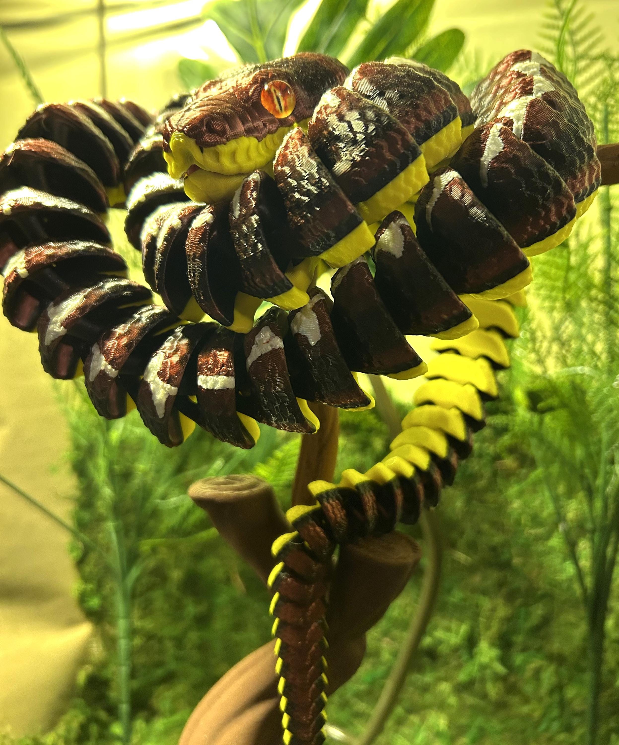 3d Printed Articulated Green Tree Python - Etsy