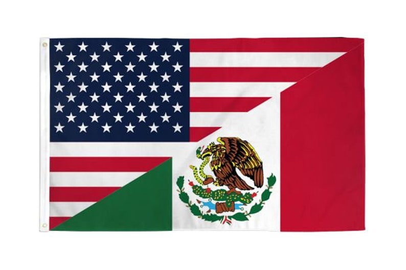 USA/Mexico Combination Flag 3x5ft Poly Mexican Pride Brown image 1