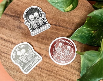 BOOKISH SKELETON STICKERS, Enemies to Lovers, Smut Lovers, Boneyard Bookclub