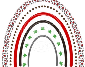 Red and Gray Rainbow PNG - DIGITAL FILE Ohio