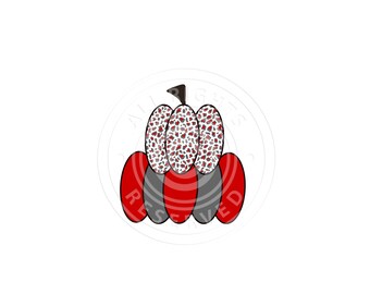 Red and Gray Pumpkin PNG - DIGITAL FILE