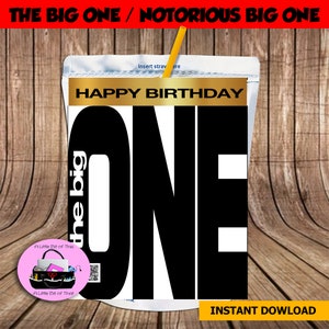 SOFORTIGER DOWNLOAD | The Big One Saftbeutel | Die Große Capri Sonne | Printable Capri Sonne | Benutzerdefinierte Saftbeutel | DIY Hip Hop Party Dekor