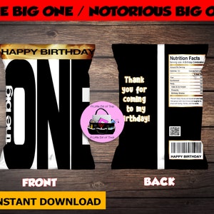 INSTANT DOWNLOAD | The Big One Chip Bag | The Big One Favor Bag | Printable Chip Bag | Custom Chip bag | DIY Hip Hop Party Decor