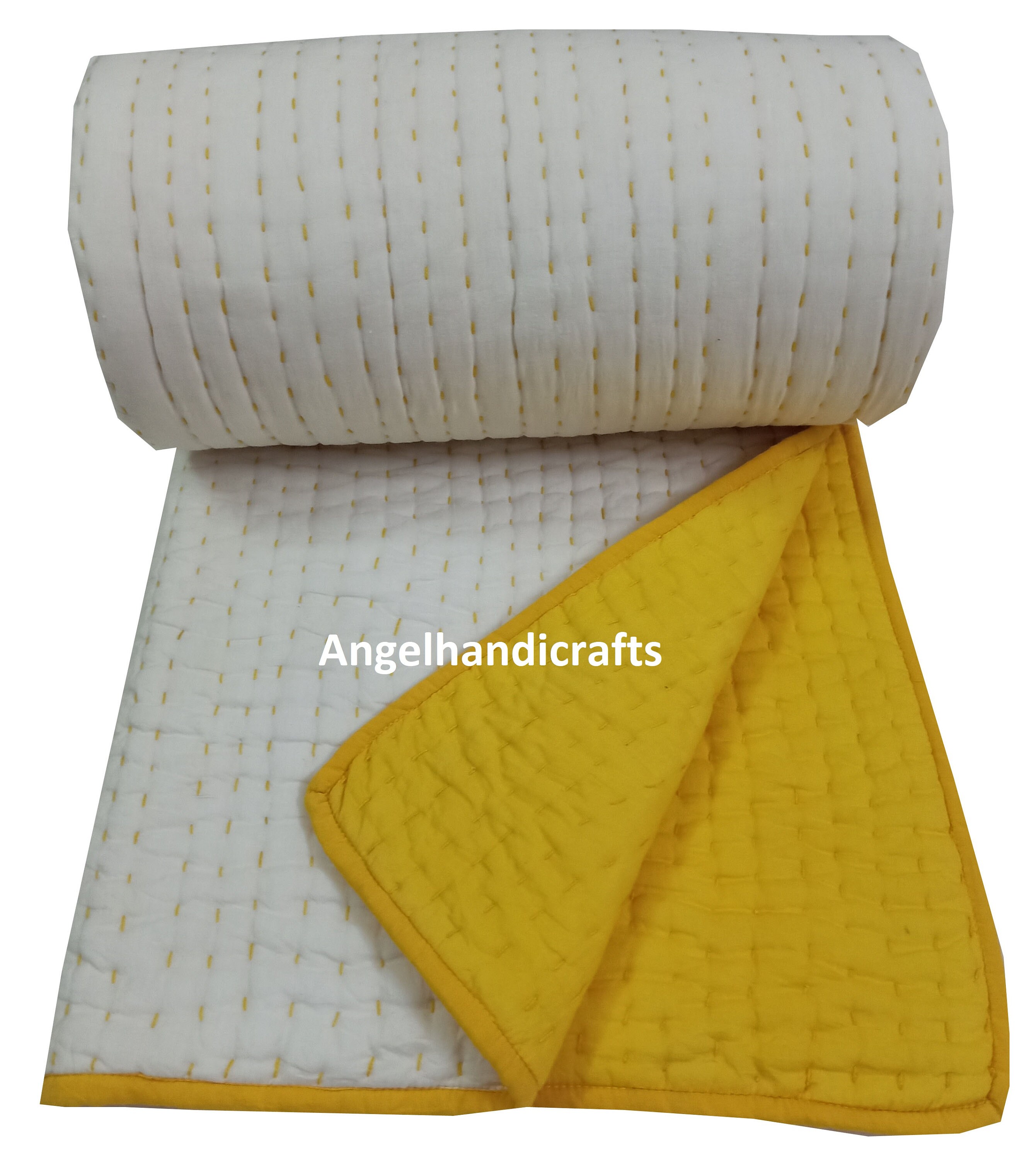 Reversible kantha Cotton Quilt Handmade cotton kantha blanket Etsy