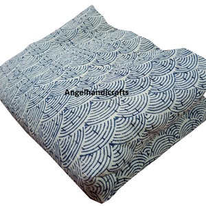 Rainbow Design Hand Block Print Kantha Quilt Cotton Bedsheet King Size kantha Bedcover Indian Blanket Handmade Bedspread Hand Stitch Bedding