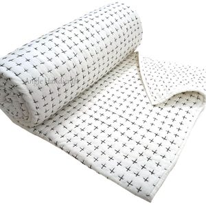 Kantha Quilt, handgefertigte Designer Bettwäsche/Sofa Quilt, Wendedecke, Kantha Quilt, Baumwolle