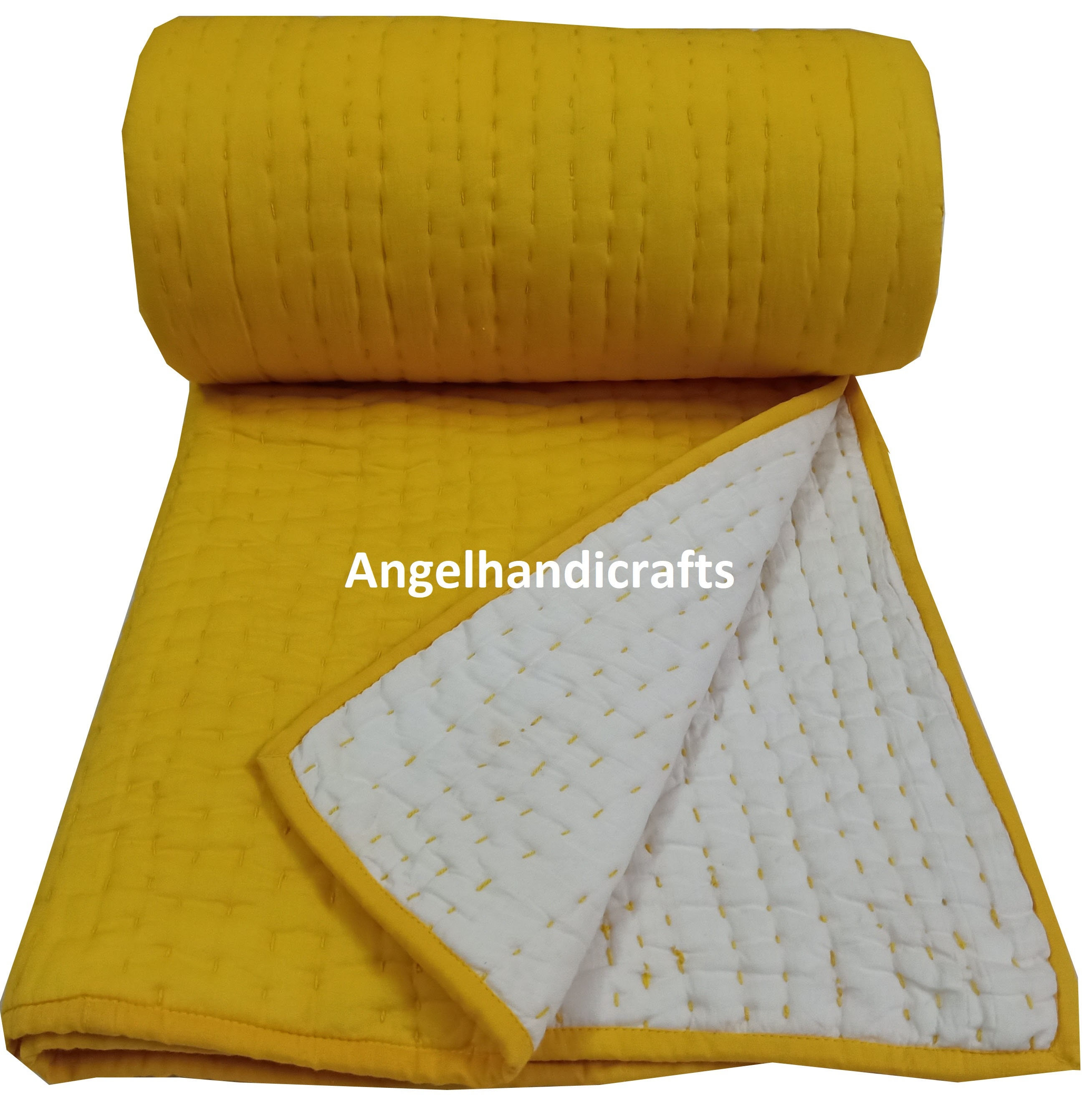 Reversible kantha Cotton Quilt Handmade cotton kantha blanket Etsy