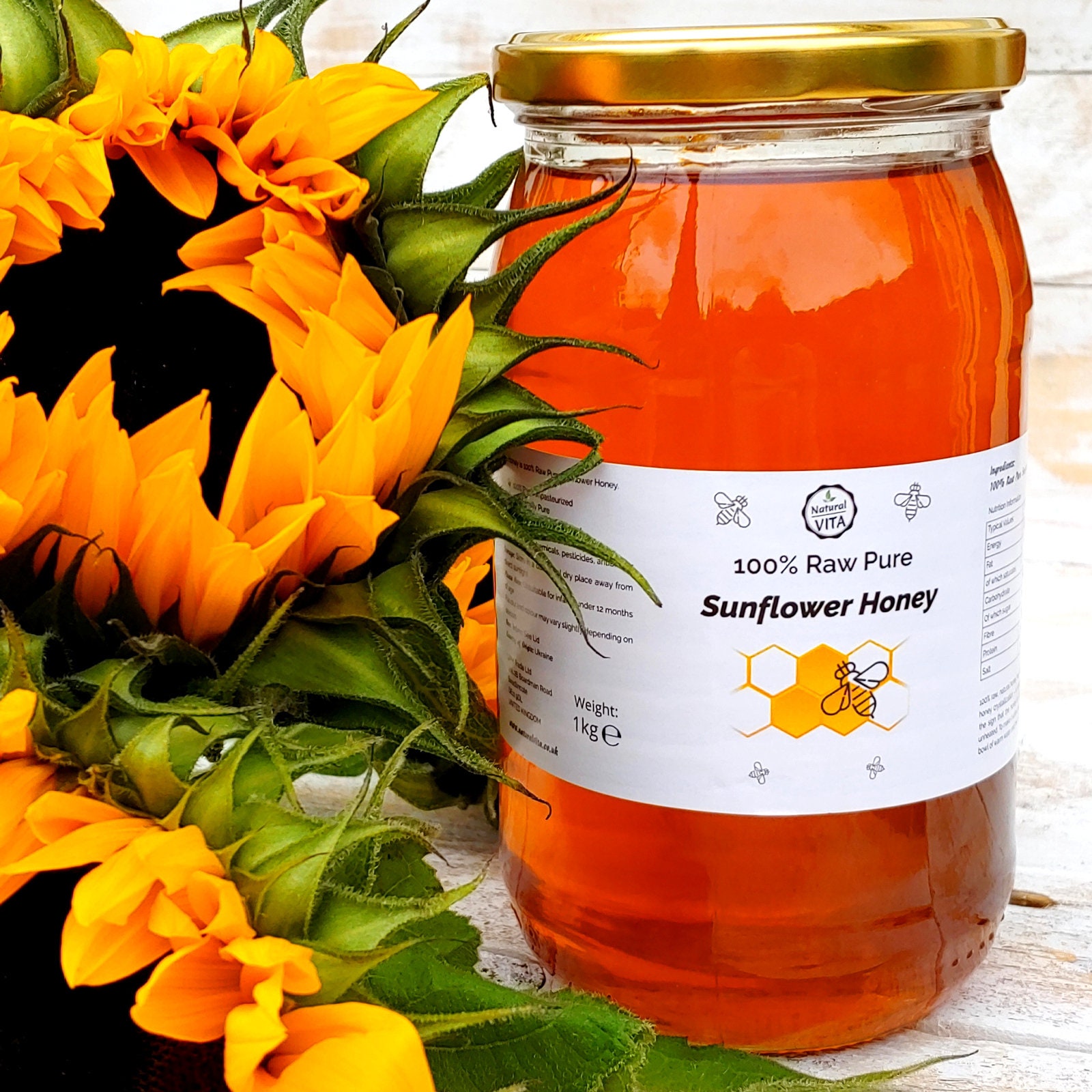 1 Kg Raw Pure SUNFLOWER HONEY Unheated Unpasteurized Etsy UK