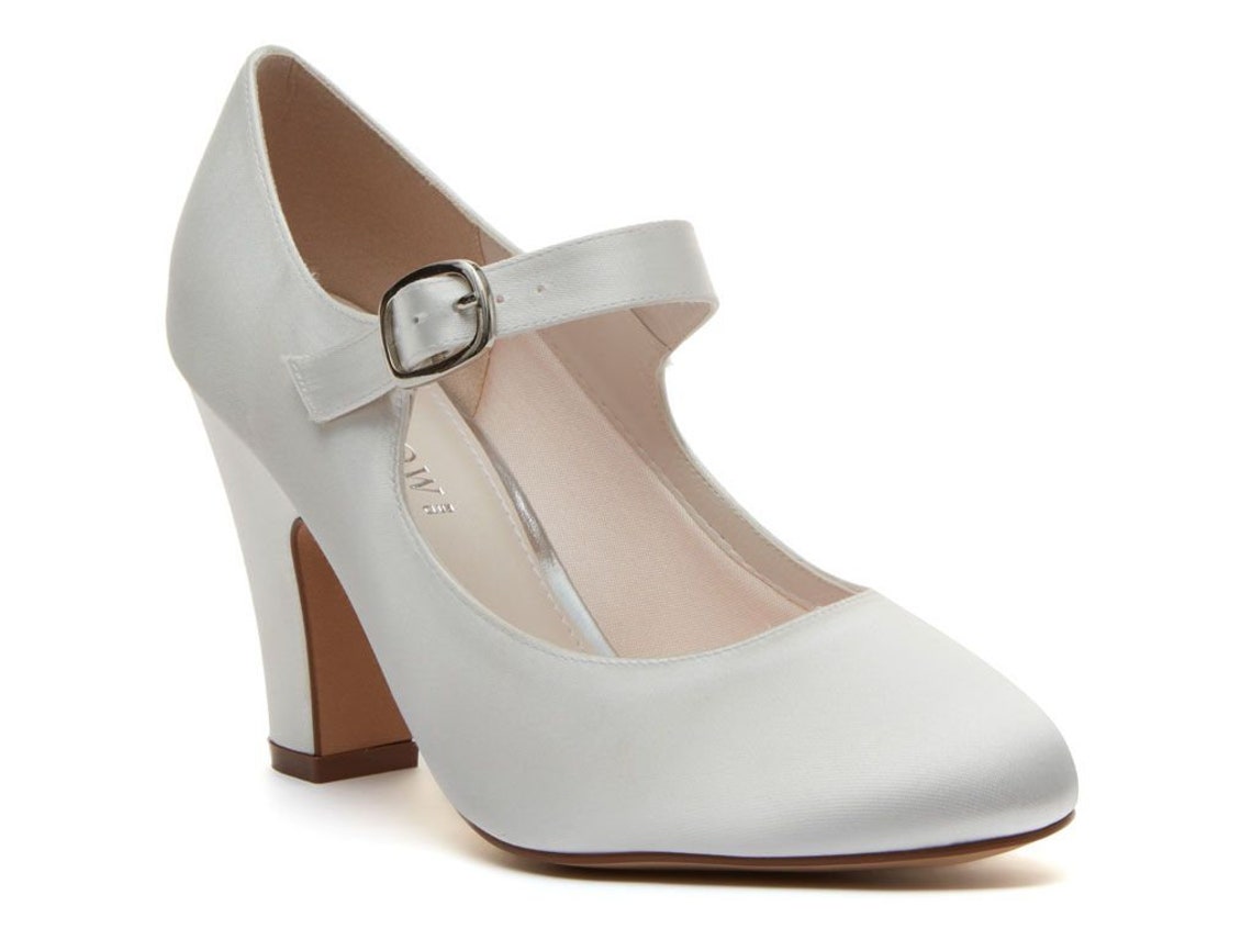 ivory satin mary jane occasion shoes