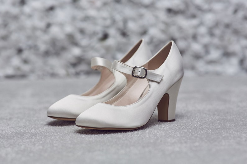 ivory satin mary jane occasion shoes