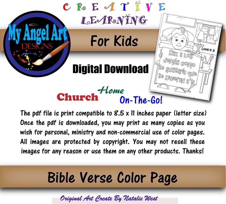 Luke 6 31 Little Boy Joey Spanish Coloring Page For Kids Etsy