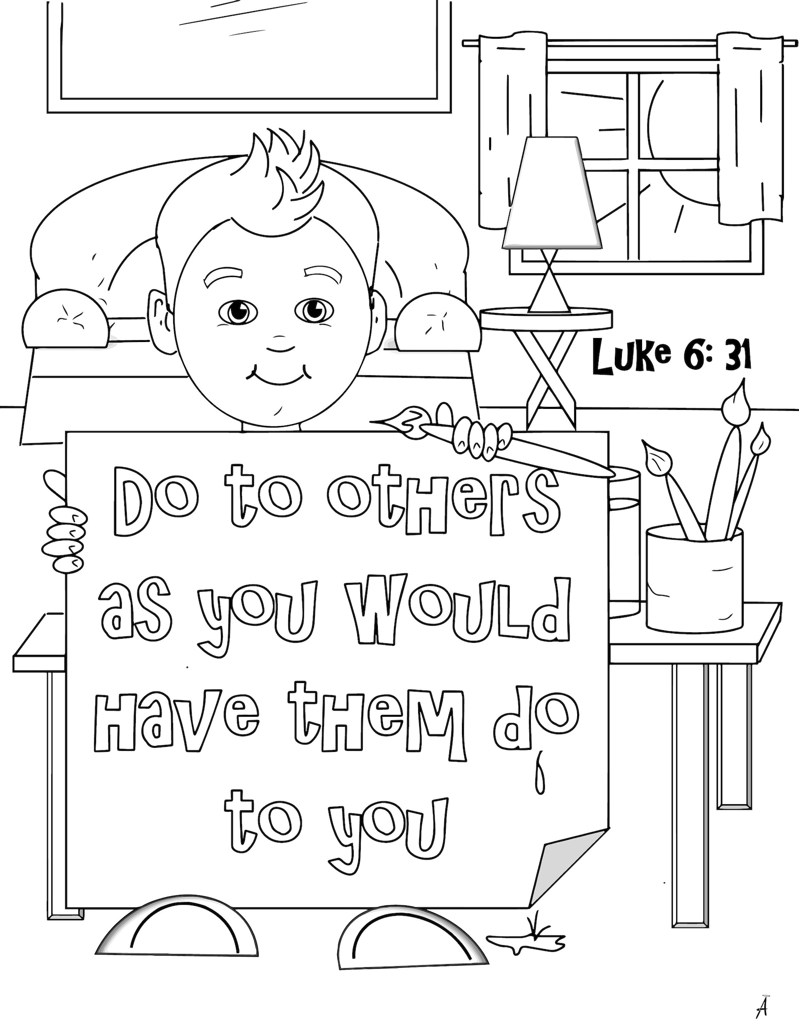 Luke 6:31 - Little Boy Joey - Coloring Page for Kids - Bible Verse ...