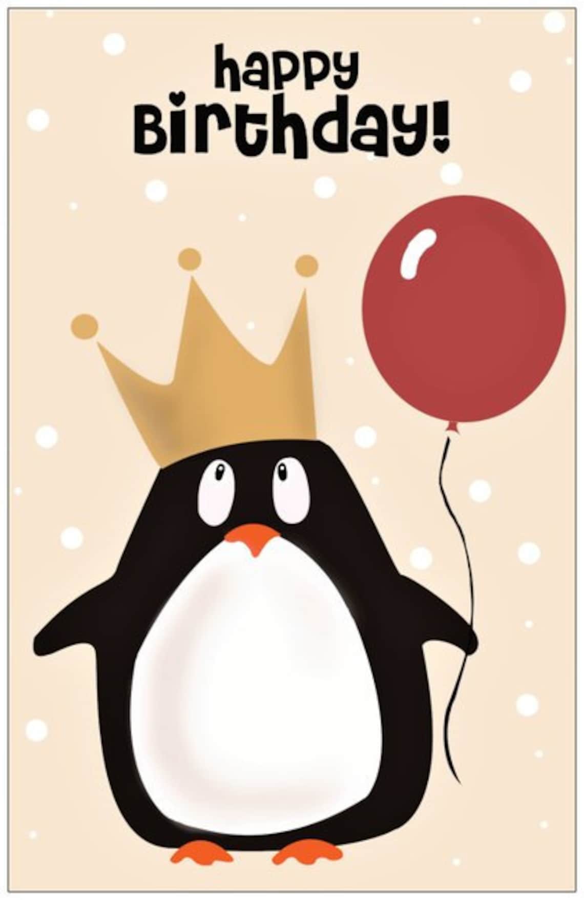 Grußkarte Geburtstagskarte Pinguin Kindergeburstag Etsy.de