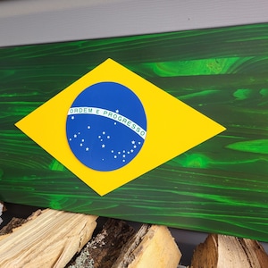 Wooden Brazilian Flag
