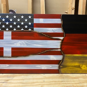 Denmark/American/German Wooden Flag