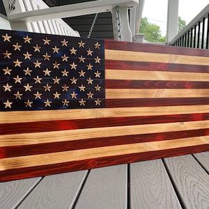 Rustic Wooden American Flag