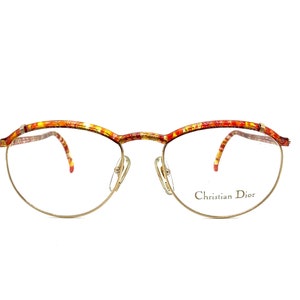 Vintage 80s Christian Dior Round Eyeglasses | New Old Stock | Christian Dior Eyeglass Frames | Multi Color Round Glasses Frames | Dior 2599