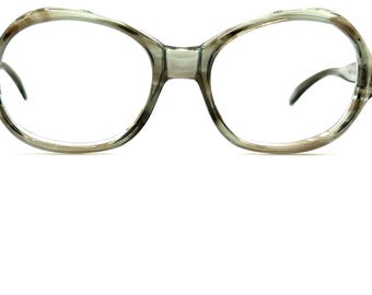 Vintage 70s Large Round Eyeglasses | New Old Stock | 80s Round Shape Gray Swirl Eyeglass Frame | Funky Round Glasses Frames | MOD Sunglasses