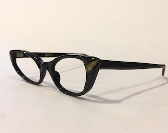 Buy Vintage 50s Black Cateye Glasses Frames New Old Stock 60s