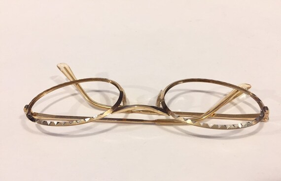 Unused 60s Gold Round Metal Eyeglass Frames | New… - image 4