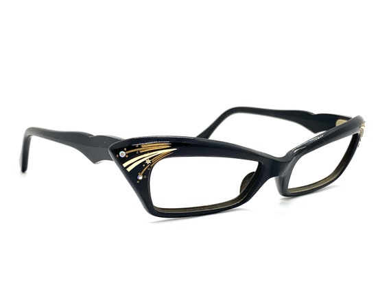 Unworn 50s Black Cat Eye Glasses | New Old Stock … - image 2