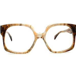 Vintage 80s Large Oversized Eyeglass Frames | New Old Stock | Jacques Esterel Thick Square Eyeglasses | Mod Girl Brown Fade Glasses Frames