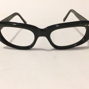 Vintage 50s Black Cat Eye Eyeglass Frames  | Unworn 50s Eyeglasses | New Old Stock Cat Eye Glasses Frames | Cateye Frames with Rhinestones