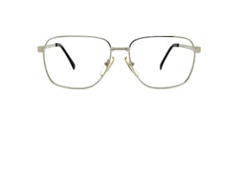 Unworn 80s Square Eyeglass Frames | New Old Stock | Titanium Metal Eyeglasses | Nerd Geek Glasses Frames | Unisex Eyeglasses | Sunglasses