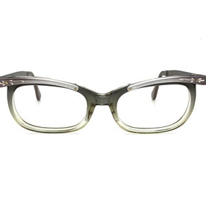 Vintage 50s Cat Eye Eyeglasses | New Old Stock | Unused 50s Cateye Eyeglass Frames | 50s Combination Cateye Glasses Frames | Browline Frames