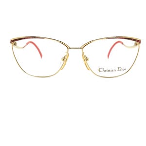 Christian Dior Gold Metal Eyeglasses | New Old Stock | Oversized 90s Christian Dior Sunglasses | Pink Dior Eyeglass Frames | Dior Glasses