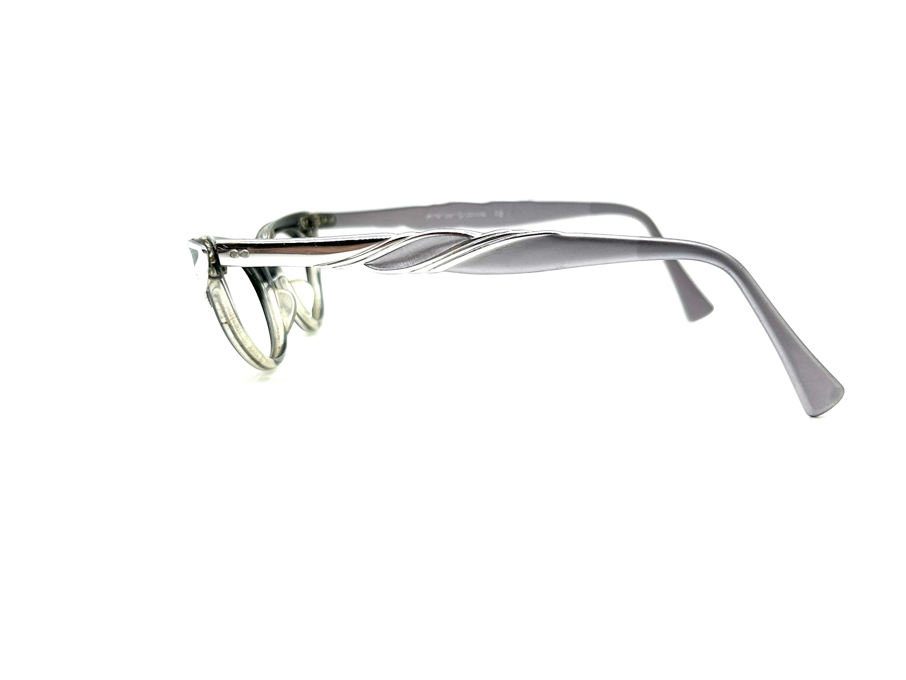 50s Cat Eye Glasses | New Old Stock | Smoky Gray Silver 50s Cat Eye Glasses | New Old Stock | Smoky Gray Silver