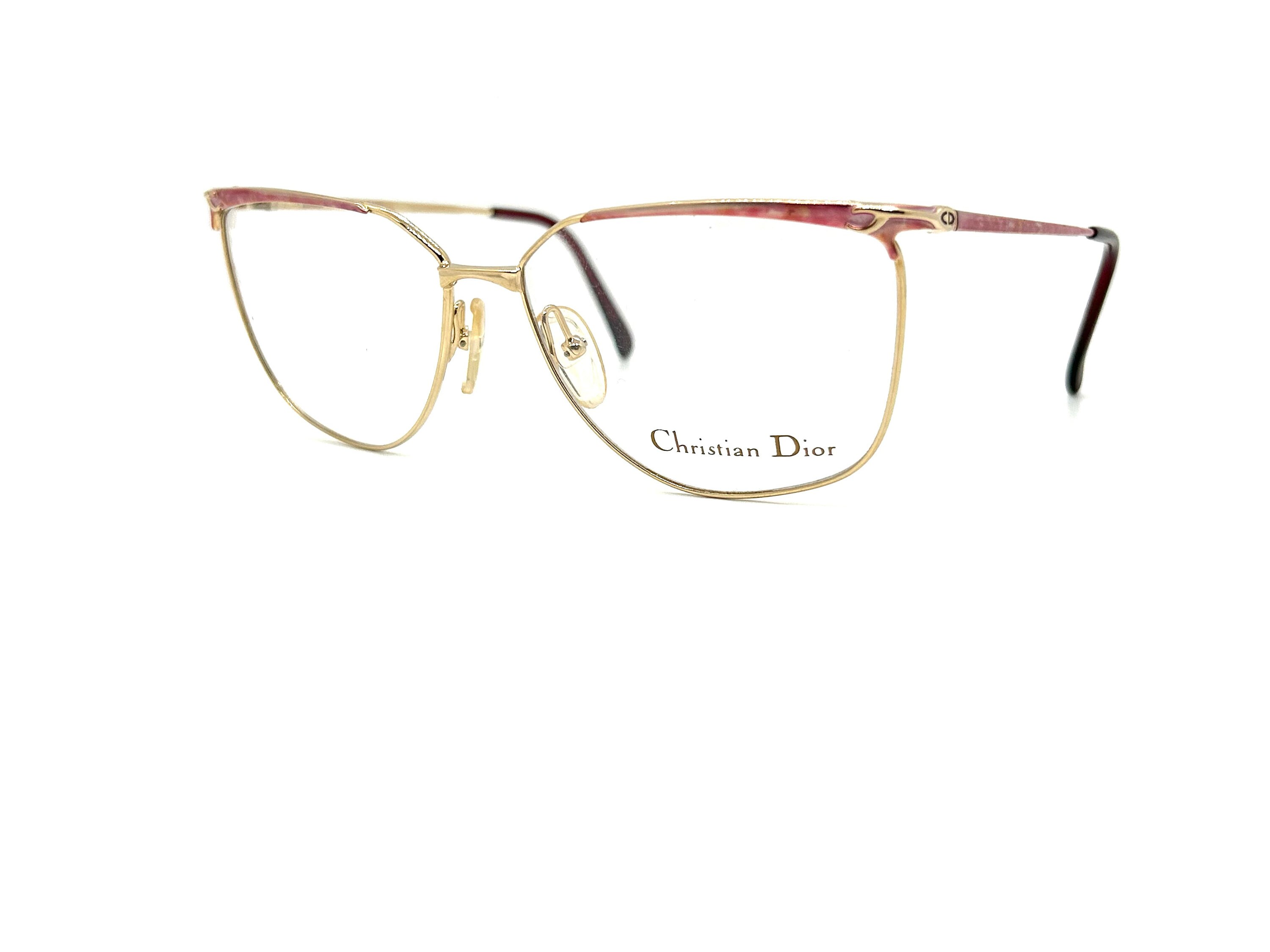 Christian Dior Eyeglasses Frame AUSTRIA CD 0524yy 100 125 Gold Metal Frame Only Christian Dior Gold Metal Oval Glasses Monogram Logo Temple  main image 2