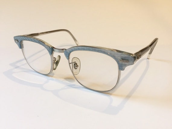Vintage 60s Cateye Glasses Light Blue 