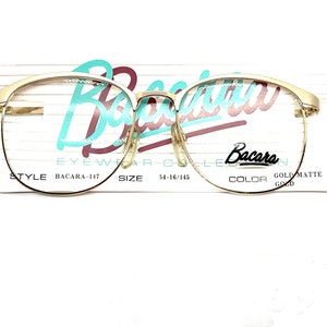 Unused 80s Browline Glasses  | New Old Stock | 90s Gold Matte Eyeglasses | Gold Clubmaster Eyeglass Frames | Retro Eyewear | MOD Sunglasses