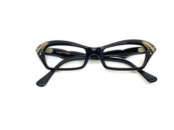 Unworn 50s Black Cat Eye Glasses | New Old Stock … - image 4