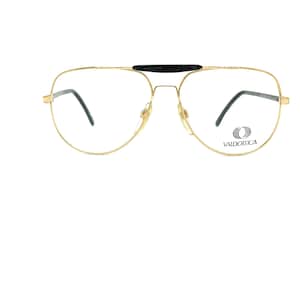 80s Metal Aviator Eyeglass Frames | New Old Stock | Large Gold Aviator Eyeglasses | 70s Aviator Glasses Frames | Pilots Eyeglass Frames