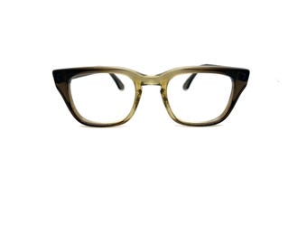 Vintage 1950s Horn Rim Eyeglasses | New Old Stock | Retro 60s Eyeglass Frames | Brown Fade Horn Rimmed Eyeglasses |  Geek Nerd Frames | USA