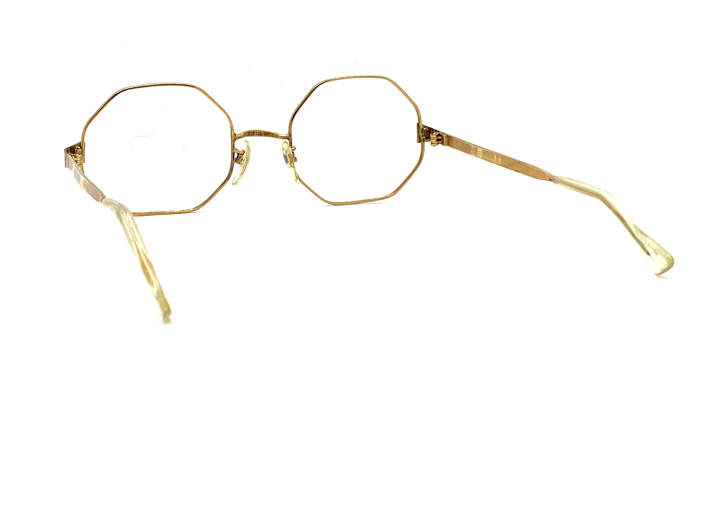 Vintage 60s Gold Octagonal Metal Eyeglass Frames | New Old