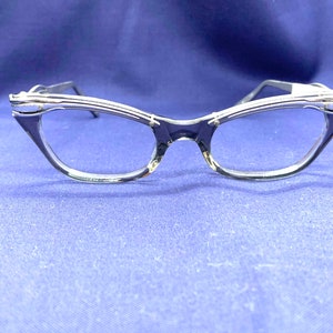 Sexy 50s Cateye Glasses New Old Stock Combination Cat Eye Glasses Frames Vintage 60s Womens Eyeglasses Gray Silver Woman Sunglasses image 1