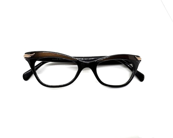Vintage 50s Black Cat Eye Glasses | New Old Stock… - image 3