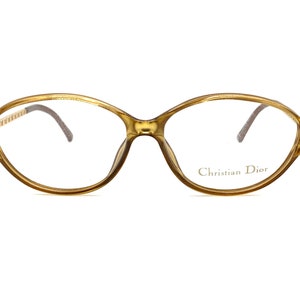 80s Christian Dior Eyeglass Frames | New Old Stock | Vintage Dior Eyeglasses | Dior Honey Amber Gold Metal Glasses Frames | Dior Frames 2994