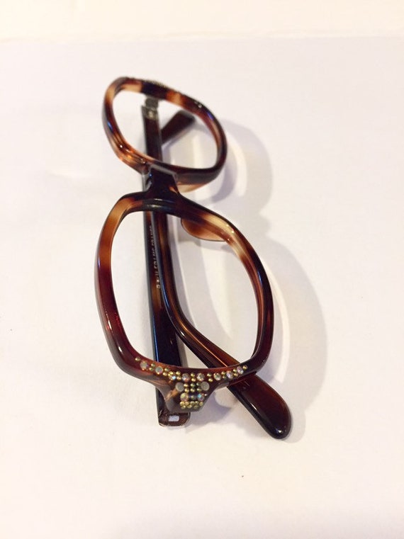 Vintage 60s Square Demi Amber Tortoise Eyeglass F… - image 3