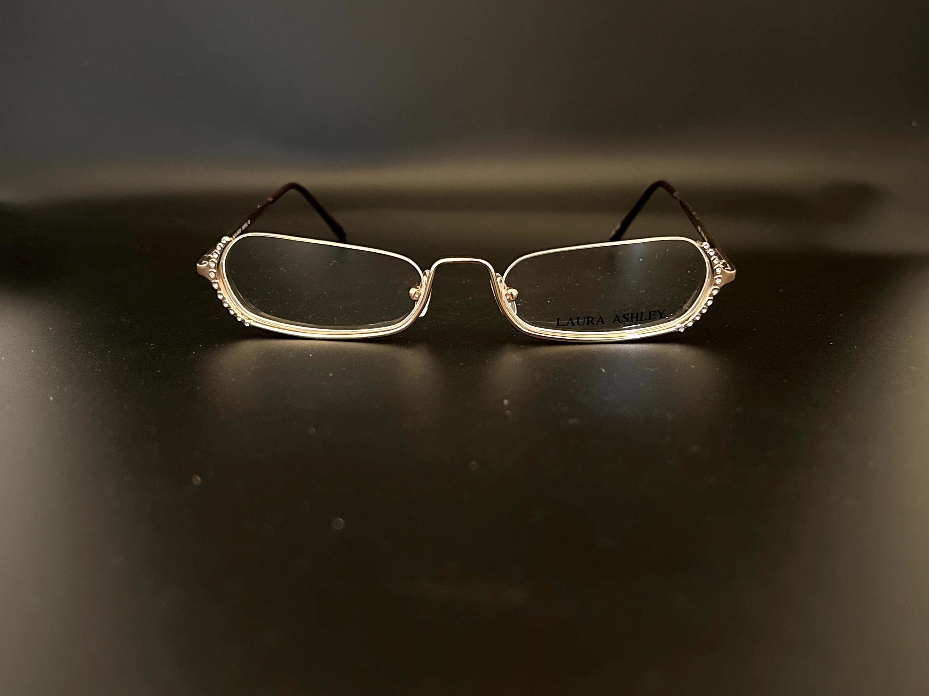 Half Spectacles Unworn 80s Half Rim Glasses | New Old Stock | 90s Rectangular Frames ...