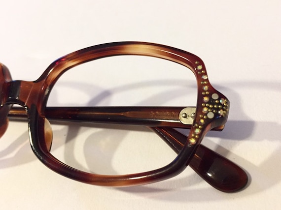 Vintage 60s Square Demi Amber Tortoise Eyeglass F… - image 6