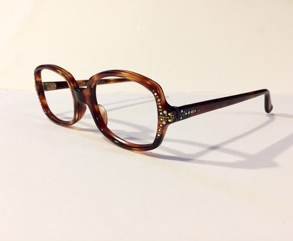 Vintage 60s Square Demi Amber Tortoise Eyeglass F… - image 2