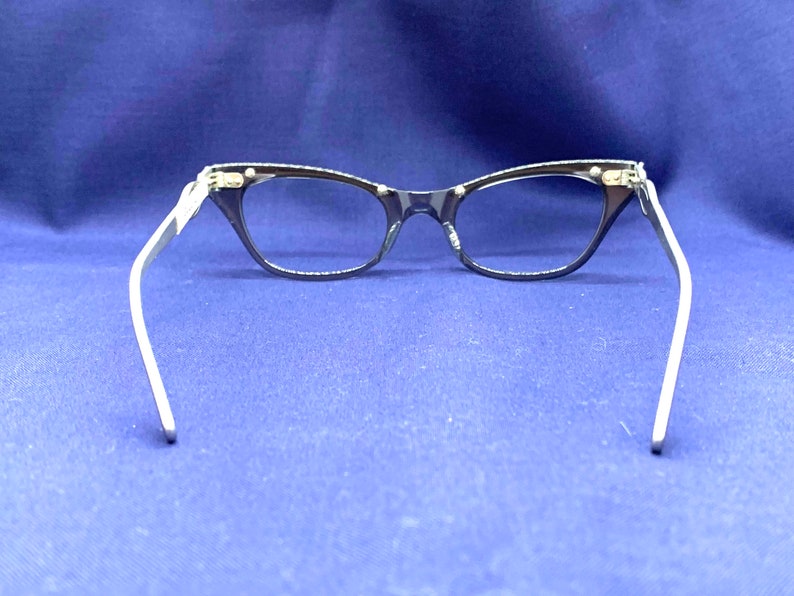 Sexy 50s Cateye Glasses New Old Stock Combination Cat Eye Glasses Frames Vintage 60s Womens Eyeglasses Gray Silver Woman Sunglasses image 5